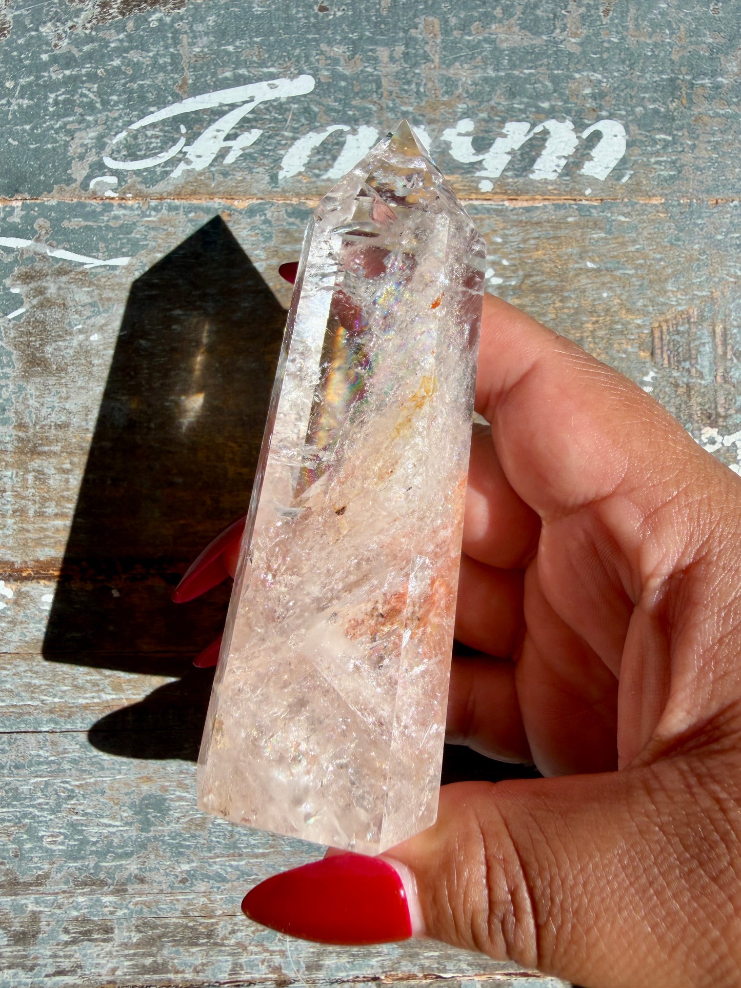 Clear Fire Quartz Tower (Subtle Pink Hue) | Opt K