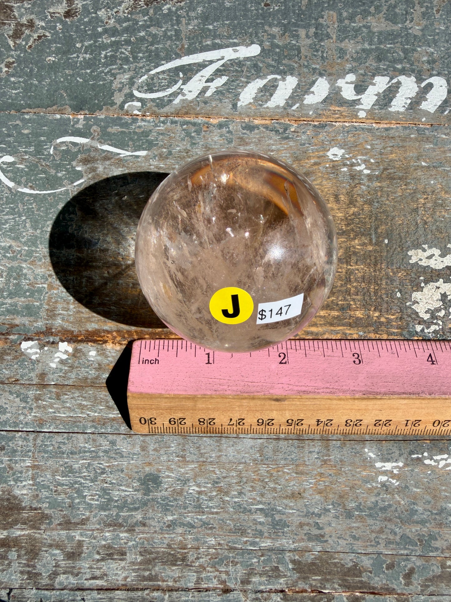 Clear Fire Quartz Sphere (Subtle Pink Hue) | Opt J