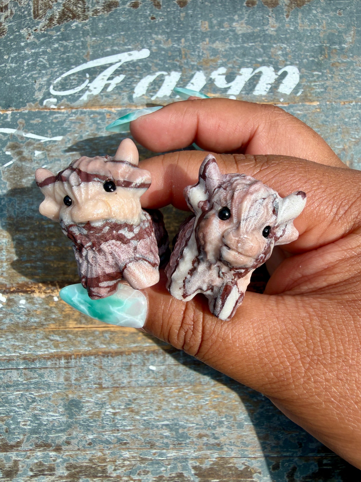 One (1) Desert Plain Jasper Mini Highland Cow | Intuitively Chosen