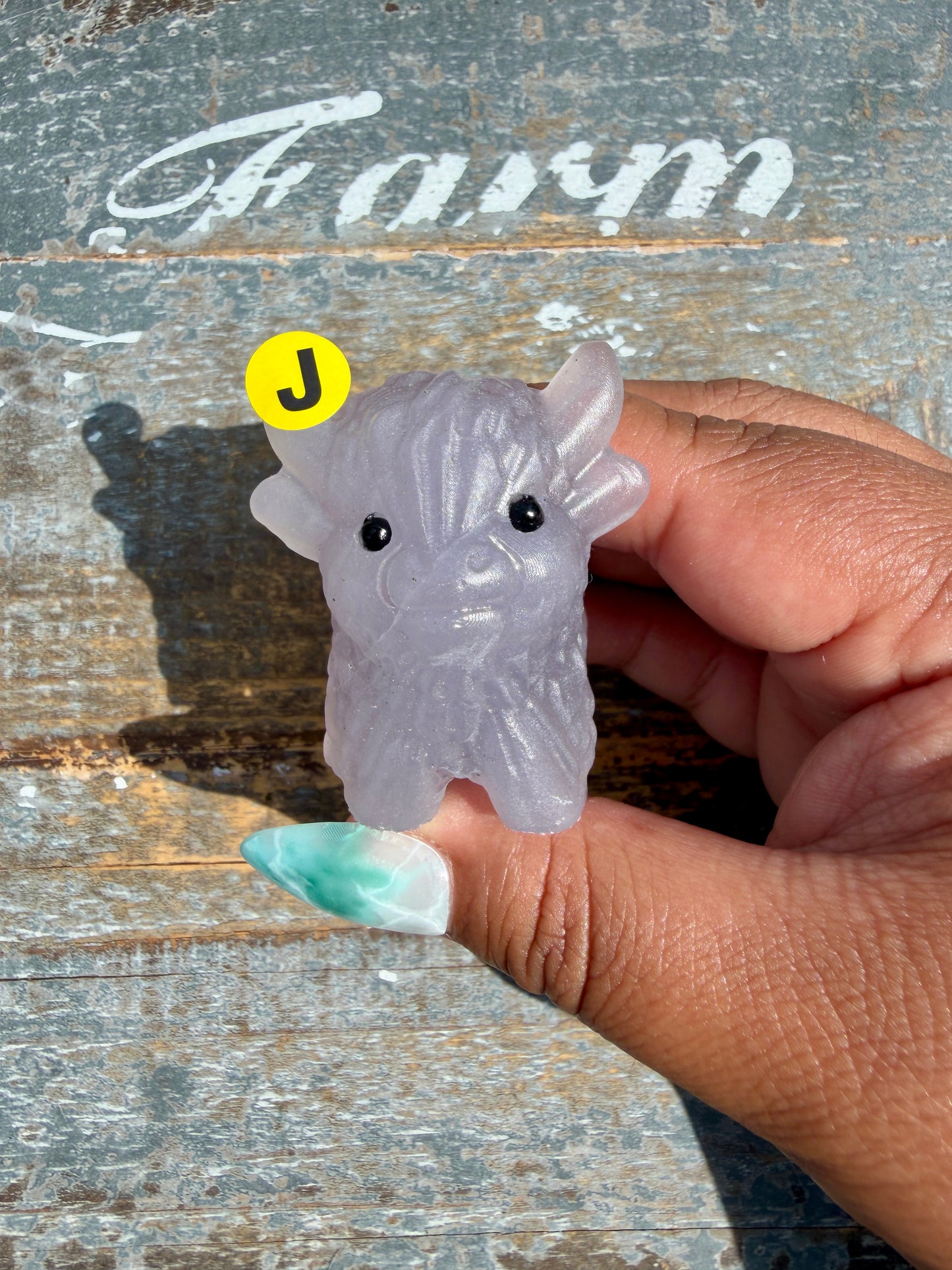 Adorable Yttrium Fluorite Highland Cow | Opt J