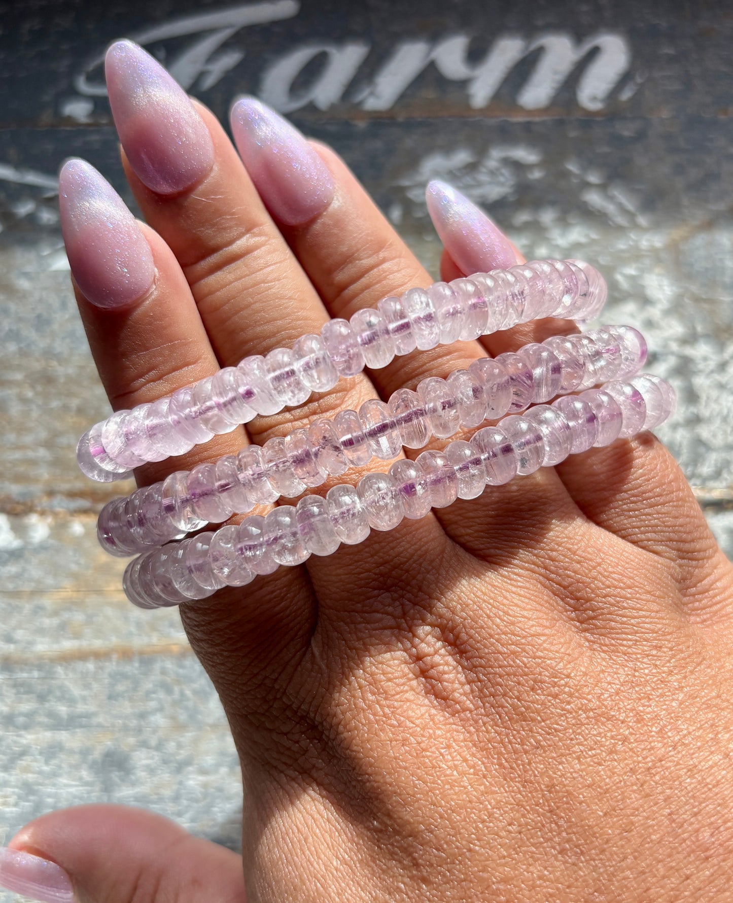 One (1) Gorgeous Ice Kunzite Beaded Bracelet