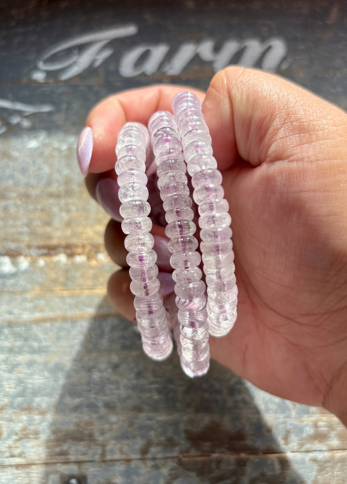 One (1) Gorgeous Ice Kunzite Beaded Bracelet