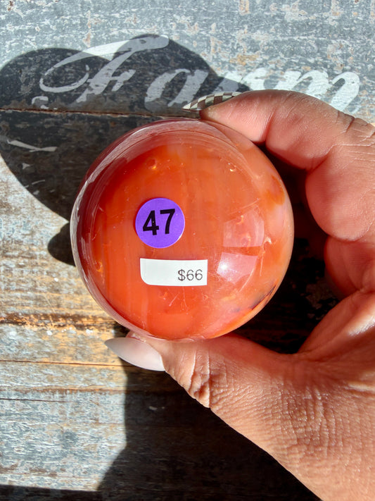 Gorgeous Carnelian/Orca Agate Sphere | Opt 47
