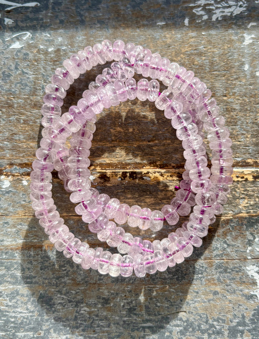 One (1) Gorgeous Ice Kunzite Beaded Bracelet