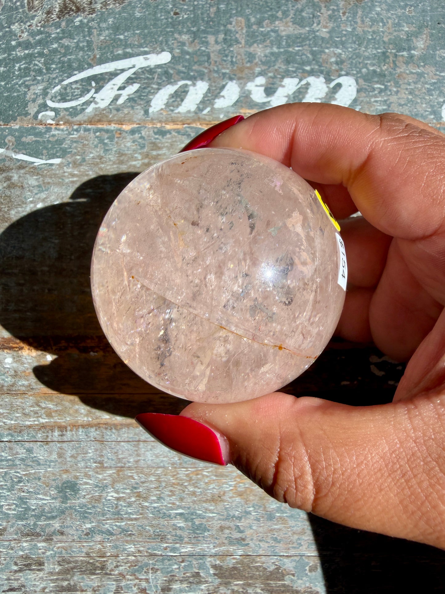 Clear Fire Quartz Sphere (Subtle Pink Hue) | Opt G