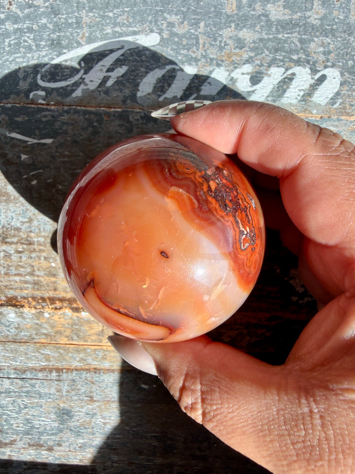 Gorgeous Carnelian/Orca Agate Sphere | Opt 47
