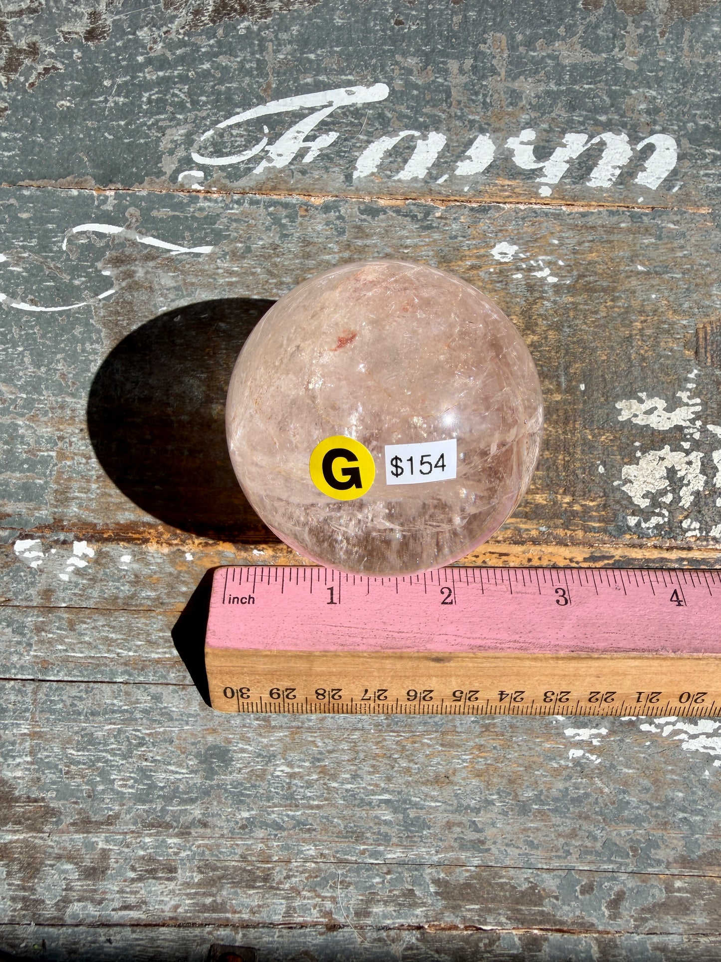 Clear Fire Quartz Sphere (Subtle Pink Hue) | Opt G