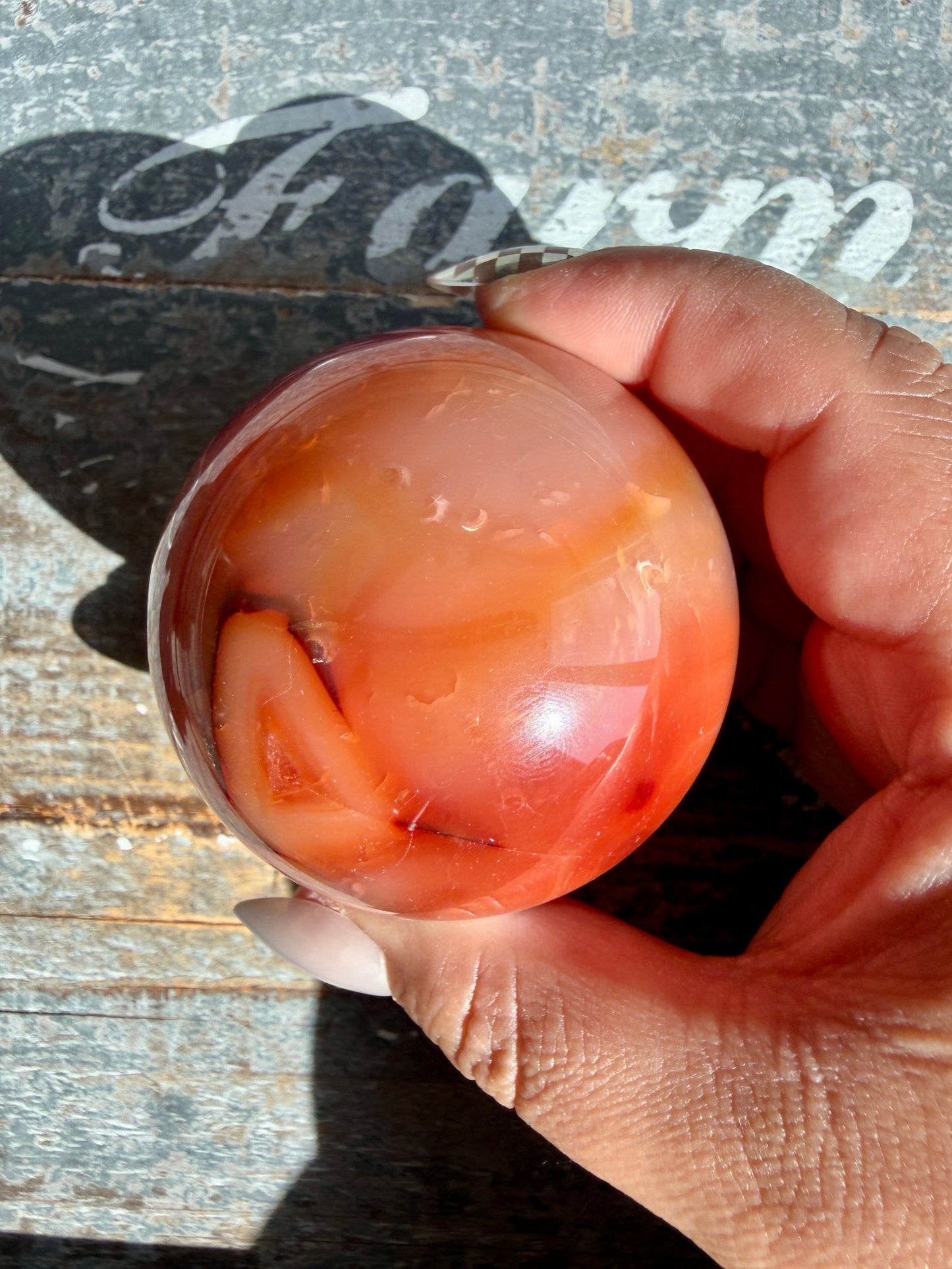 Gorgeous Carnelian/Orca Agate Sphere | Opt 47