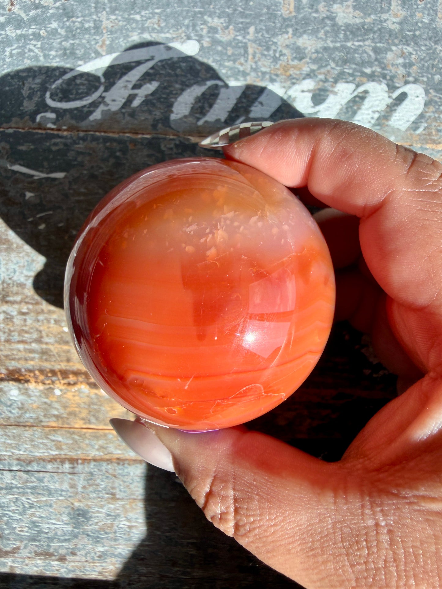 Gorgeous Carnelian/Orca Agate Sphere | Opt 47