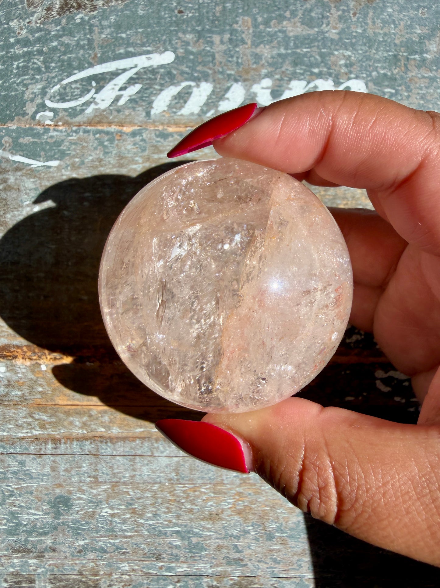 Clear Fire Quartz Sphere (Subtle Pink Hue) | Opt I