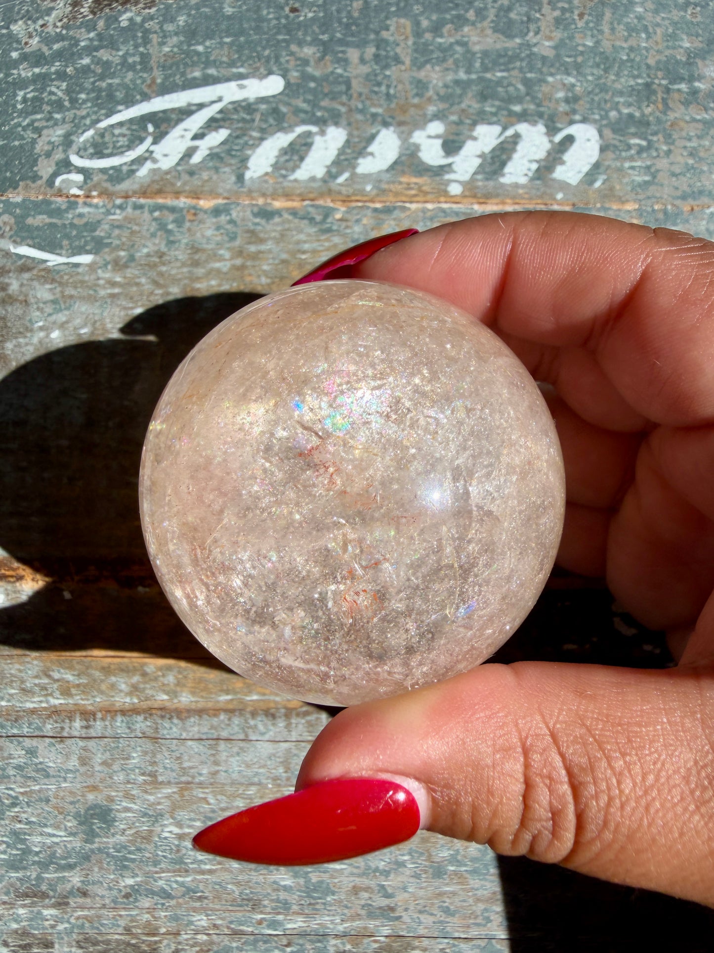 Clear Fire Quartz Sphere (Subtle Pink Hue) | Opt I