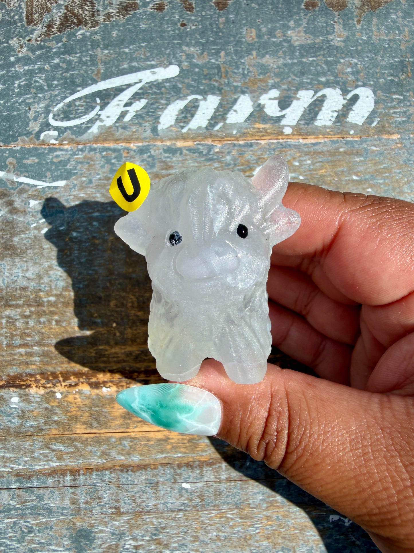 Adorable Yttrium Fluorite Highland Cow | Opt U