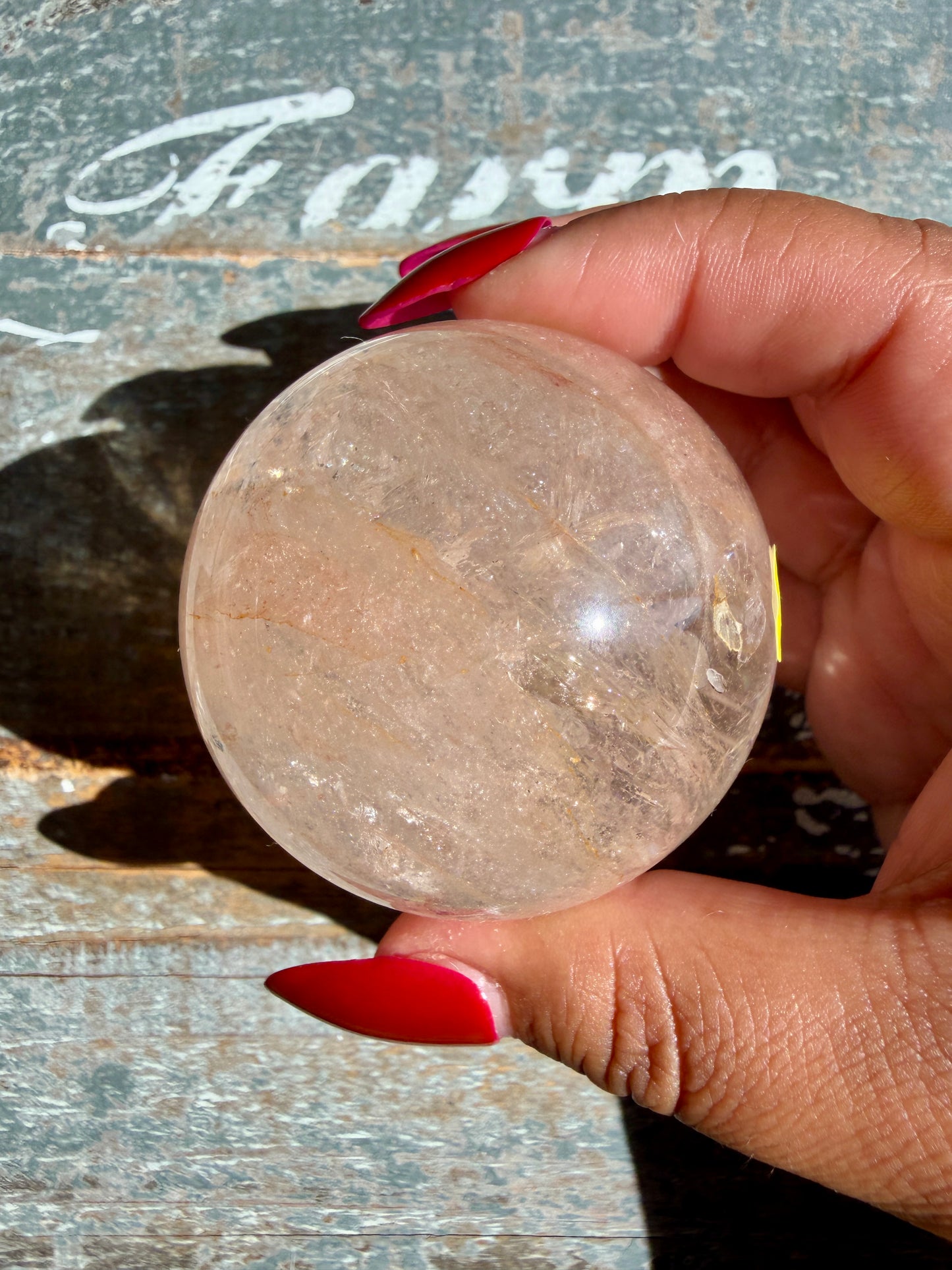 Clear Fire Quartz Sphere (Subtle Pink Hue) | Opt I