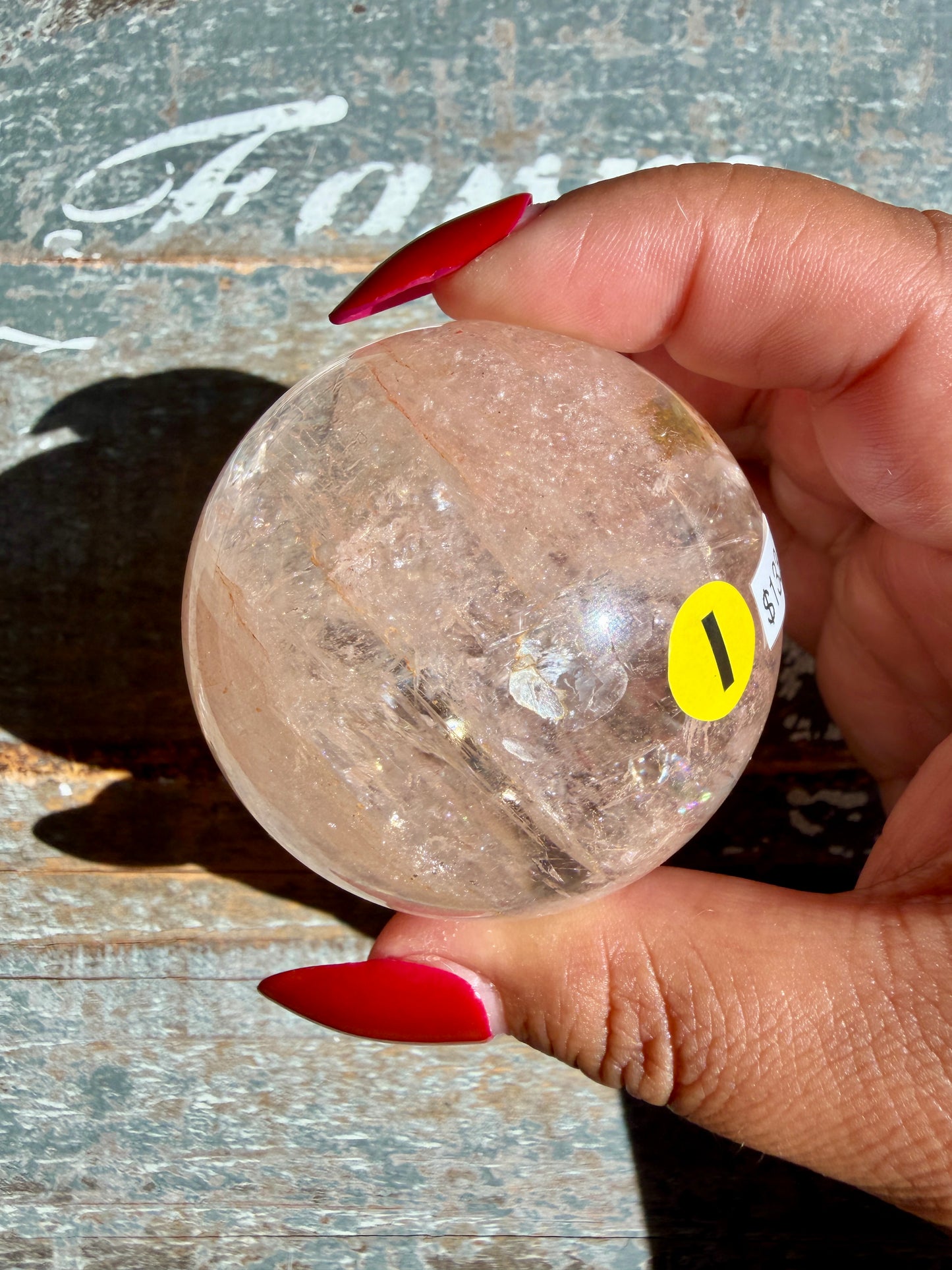 Clear Fire Quartz Sphere (Subtle Pink Hue) | Opt I
