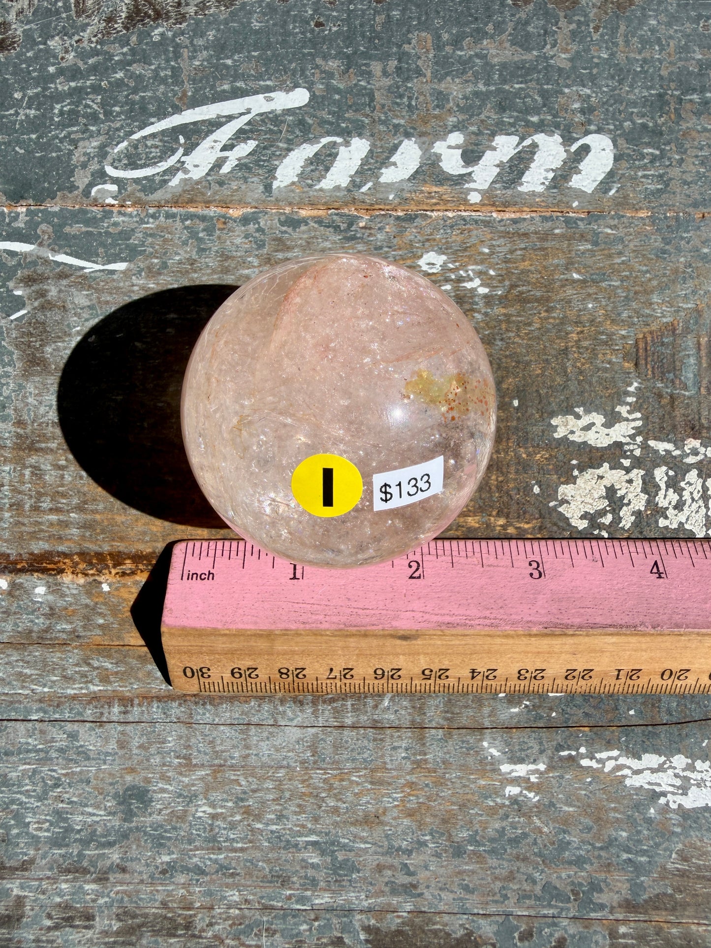 Clear Fire Quartz Sphere (Subtle Pink Hue) | Opt I