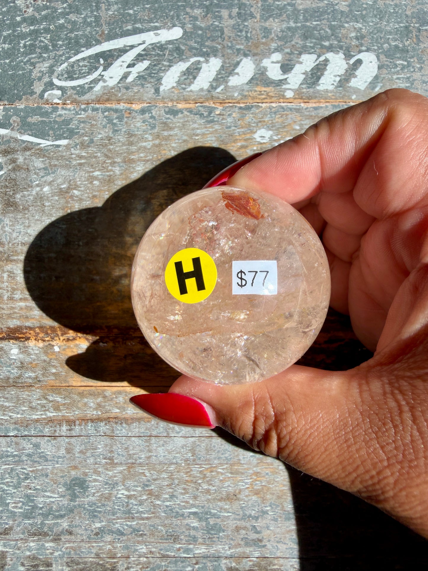 Clear Fire Quartz Sphere (Subtle Pink Hue) | Opt H