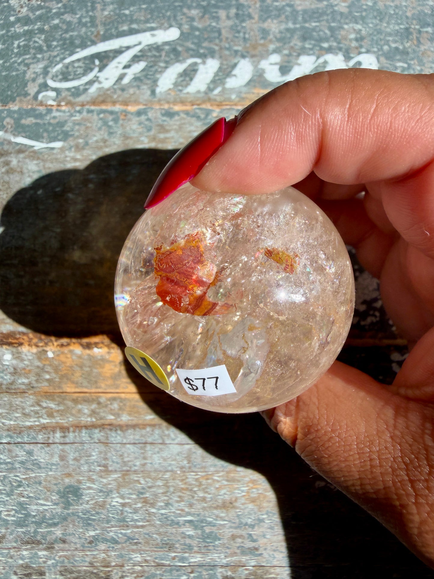 Clear Fire Quartz Sphere (Subtle Pink Hue) | Opt H