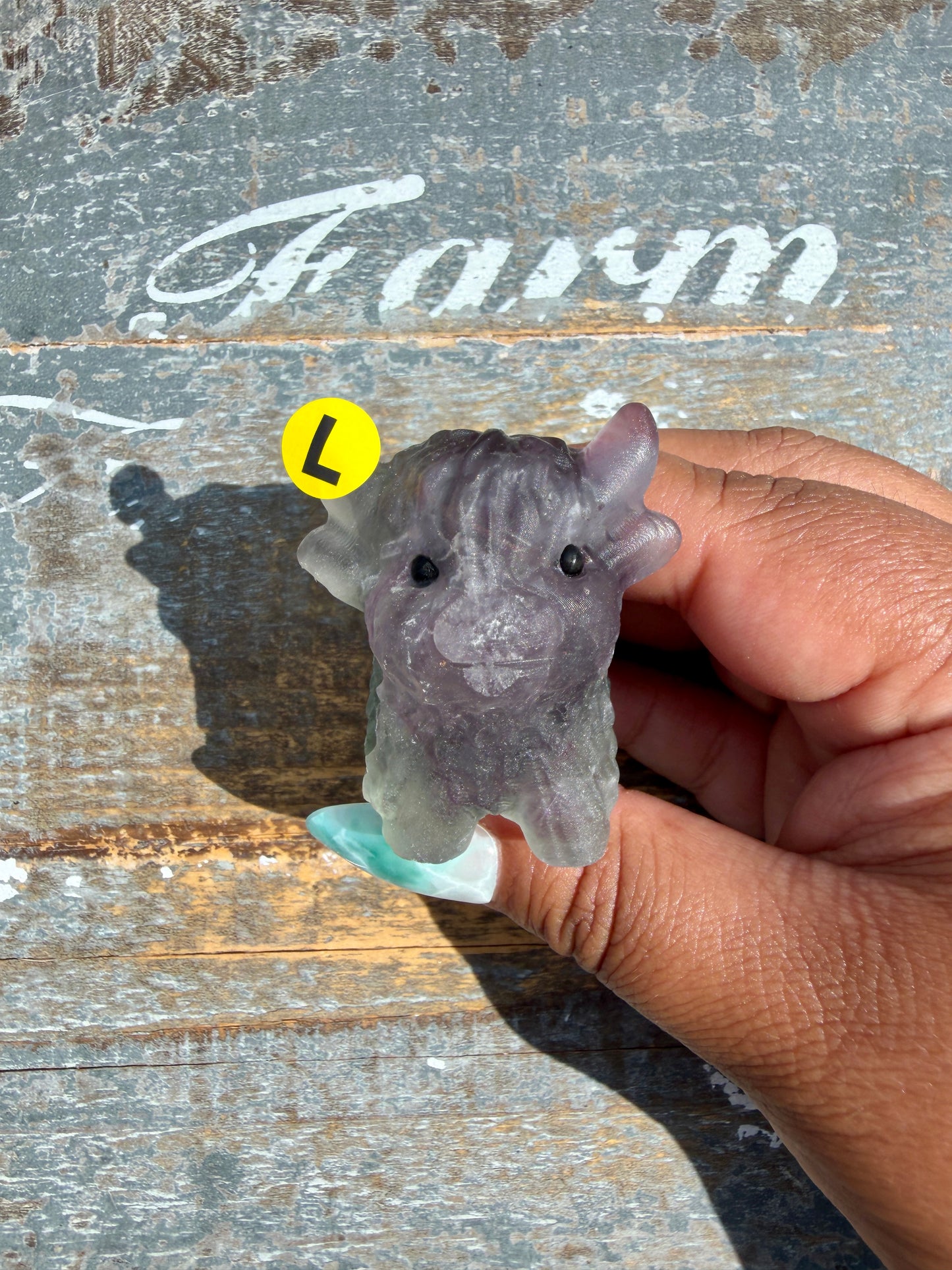 Adorable Yttrium Fluorite Highland Cow | Opt L