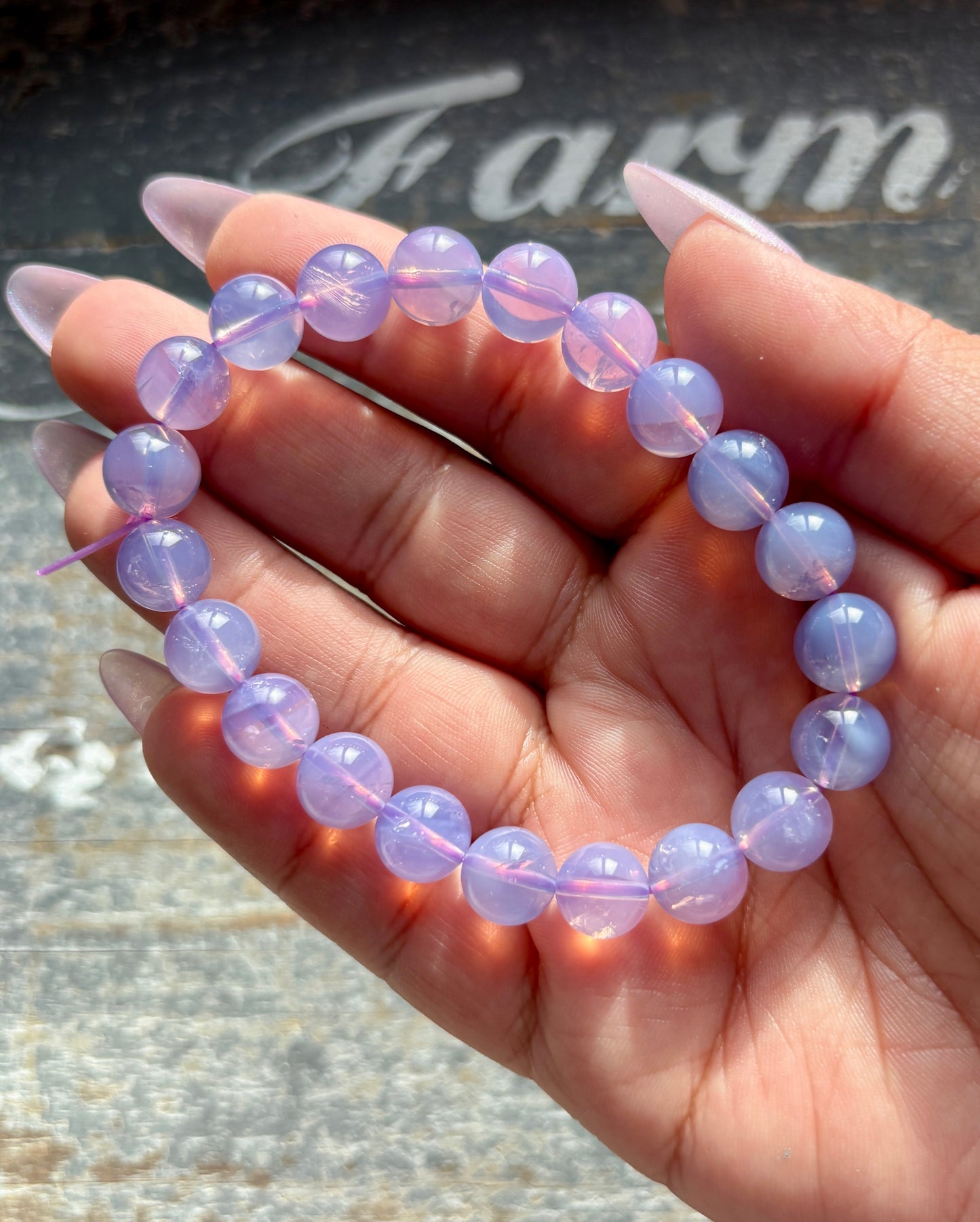 Gorgeous AAA Dark Lavender Moon Quartz Bracelet