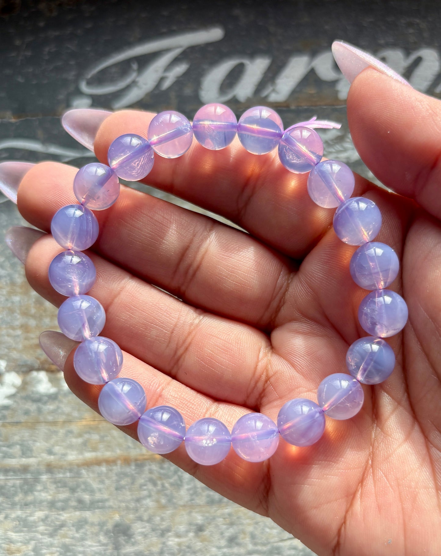 Gorgeous AAA Dark Lavender Moon Quartz Bracelet