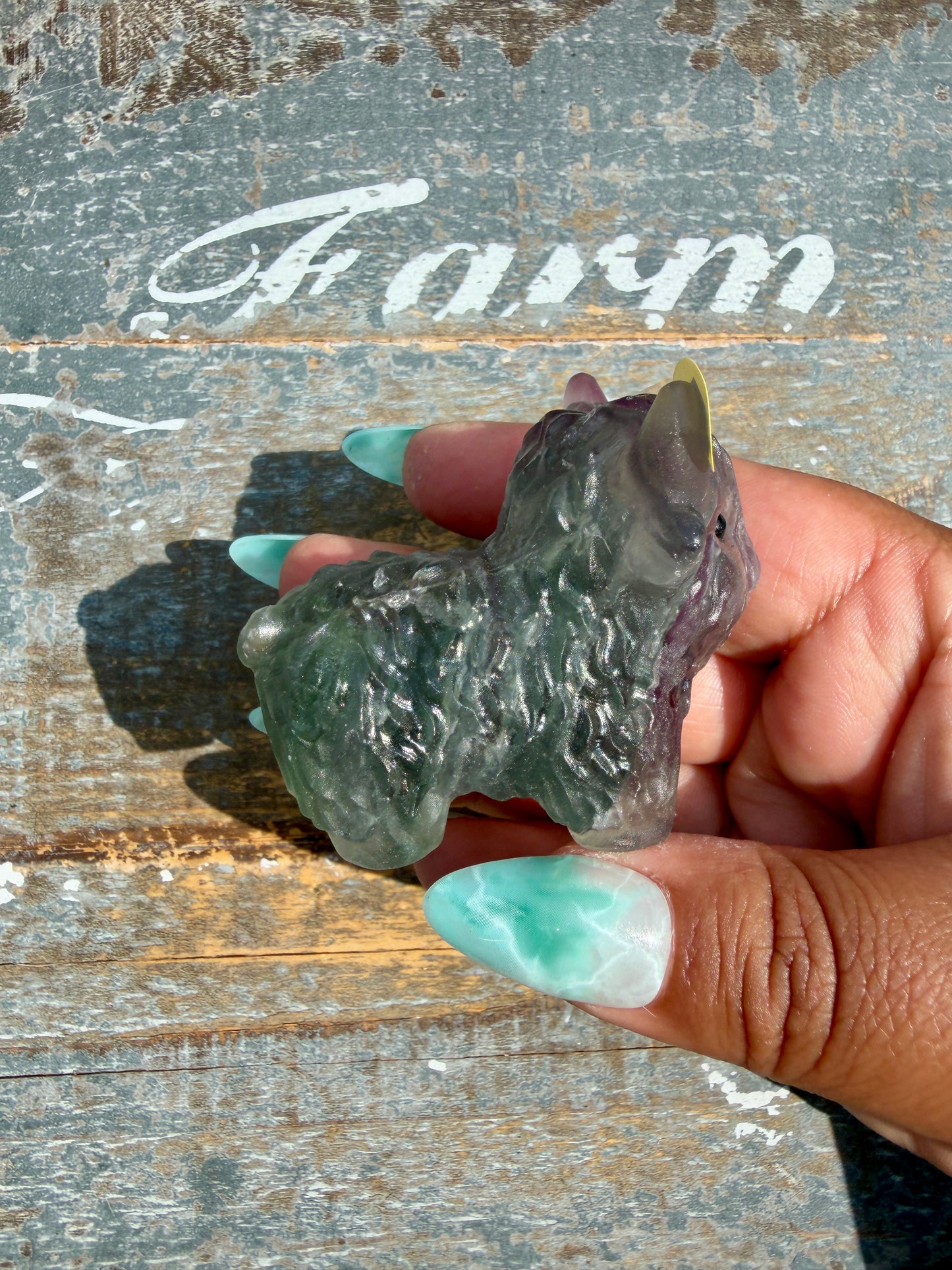 Adorable Yttrium Fluorite Highland Cow | Opt L