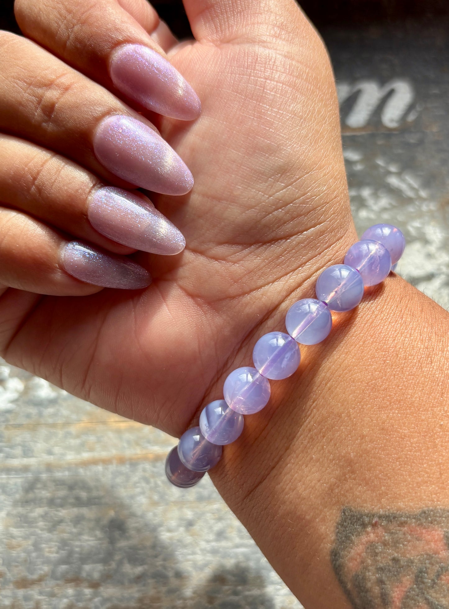 Gorgeous AAA Dark Lavender Moon Quartz Bracelet