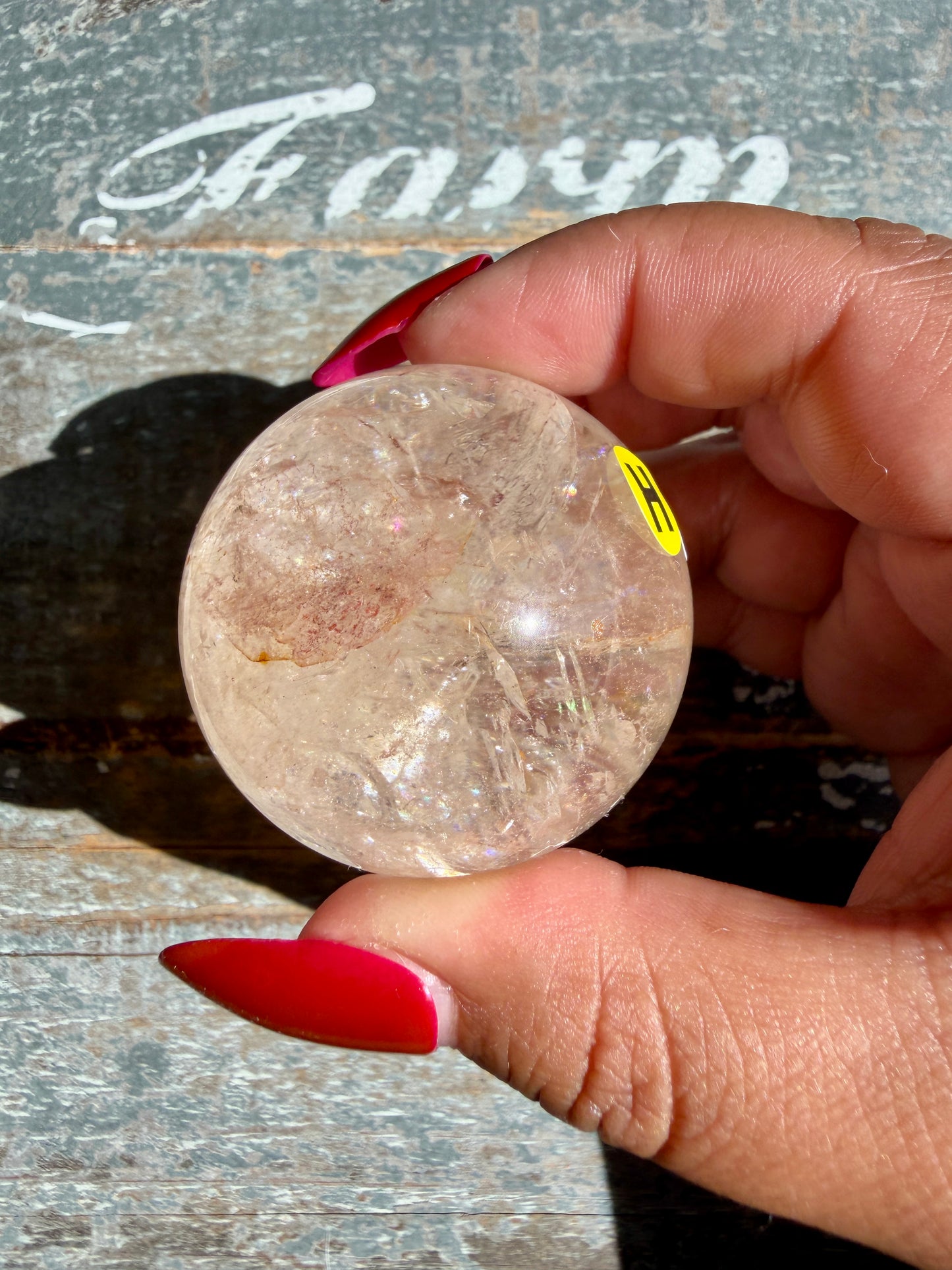 Clear Fire Quartz Sphere (Subtle Pink Hue) | Opt H