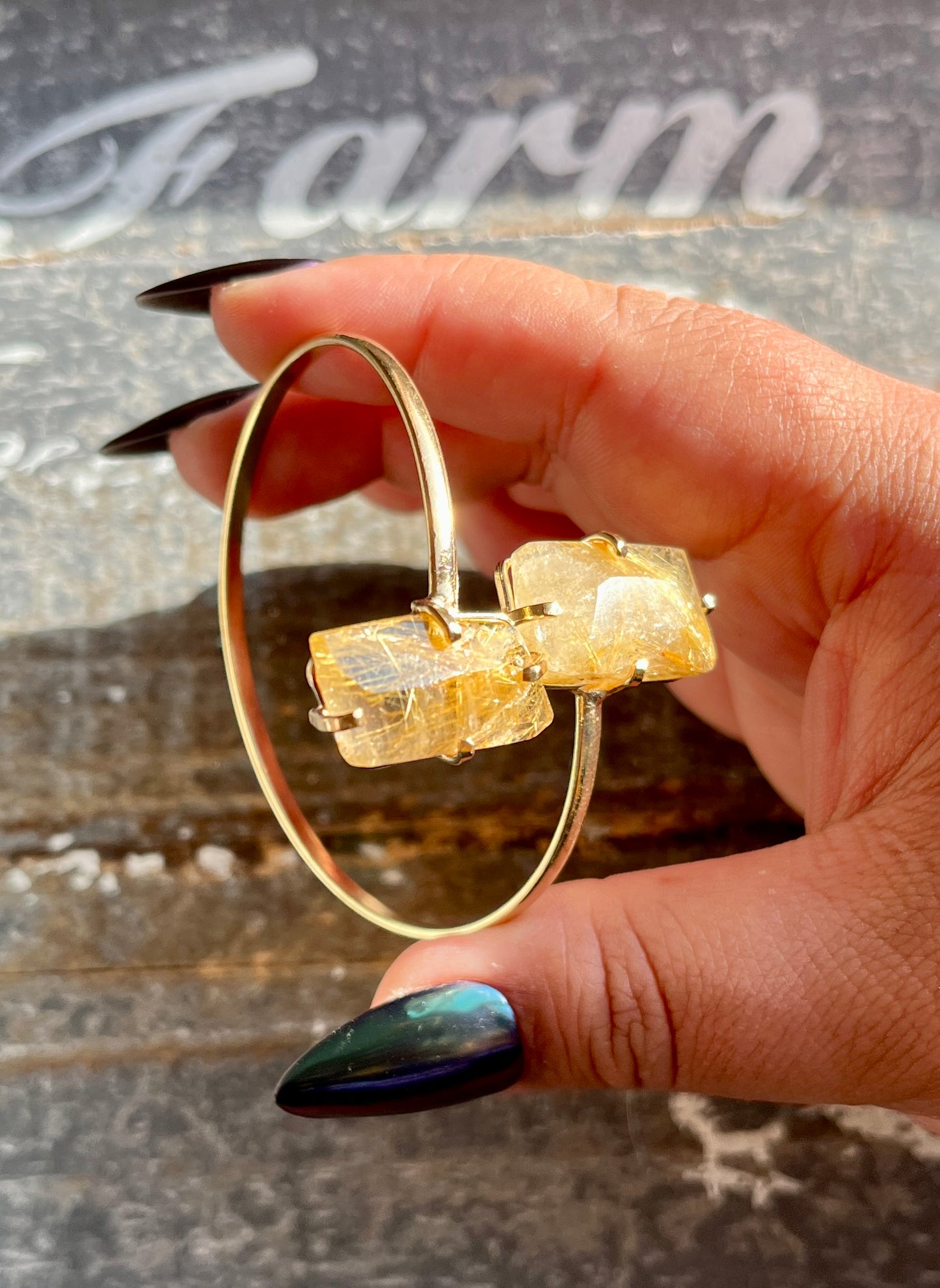 Gorgeous Golden Rutile Gold Cuff Sourced and Crafted in Brazil