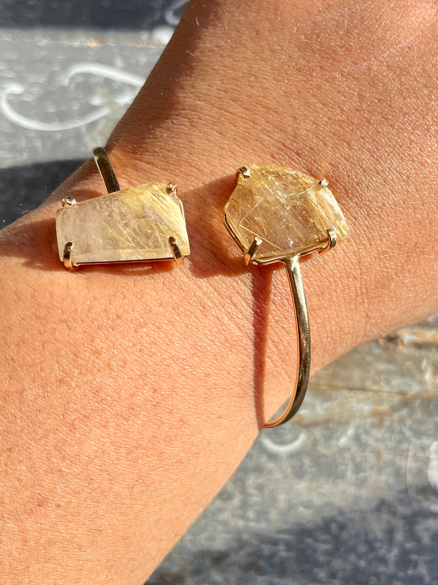 Gorgeous Golden Rutile Gold Cuff Sourced and Crafted in Brazil