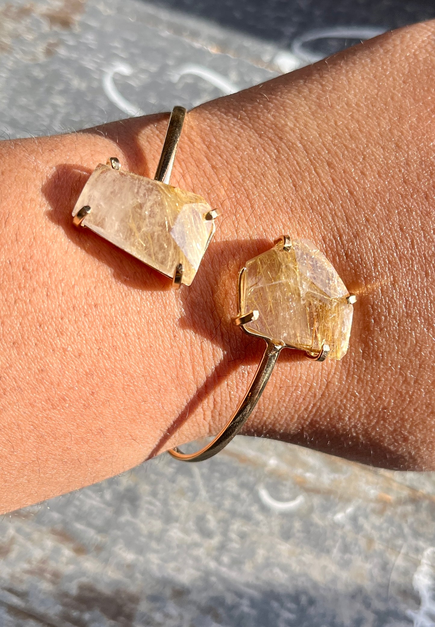 Gorgeous Golden Rutile Gold Cuff Sourced and Crafted in Brazil