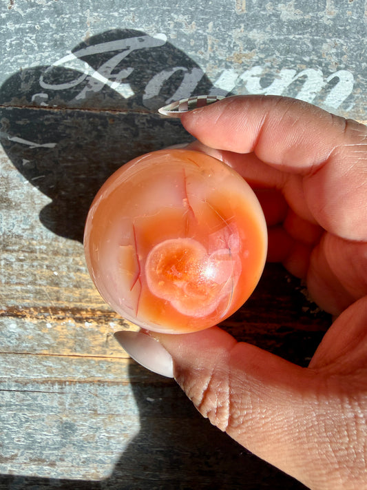 Gorgeous Carnelian/Orca Agate Sphere | Opt 41