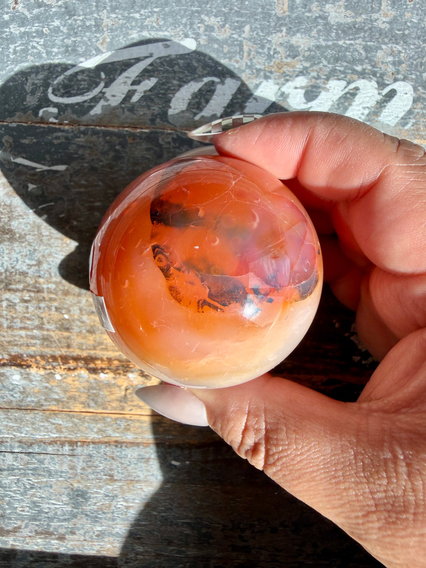 Gorgeous Carnelian/Orca Agate Sphere | Opt 39
