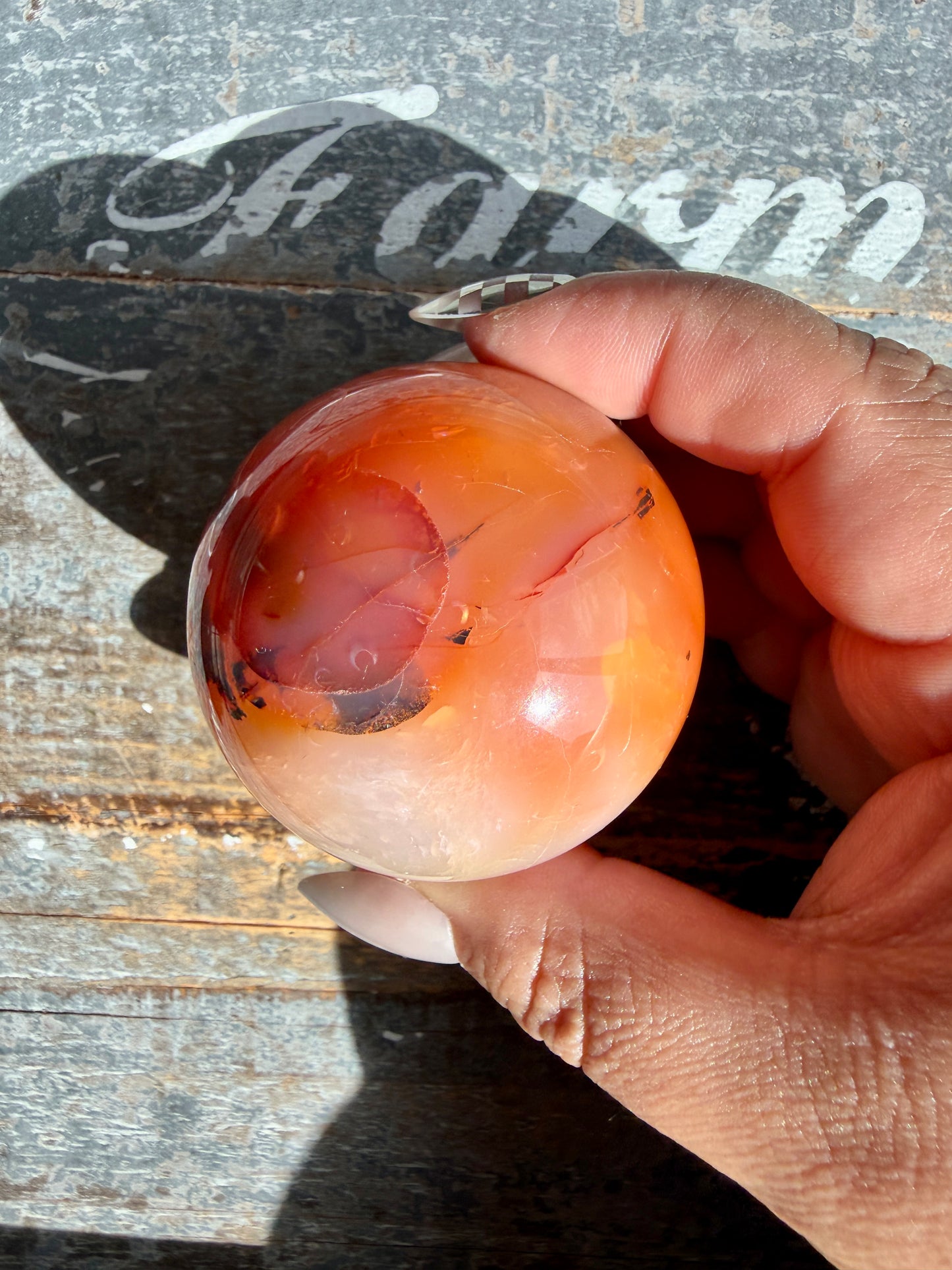 Gorgeous Carnelian/Orca Agate Sphere | Opt 39