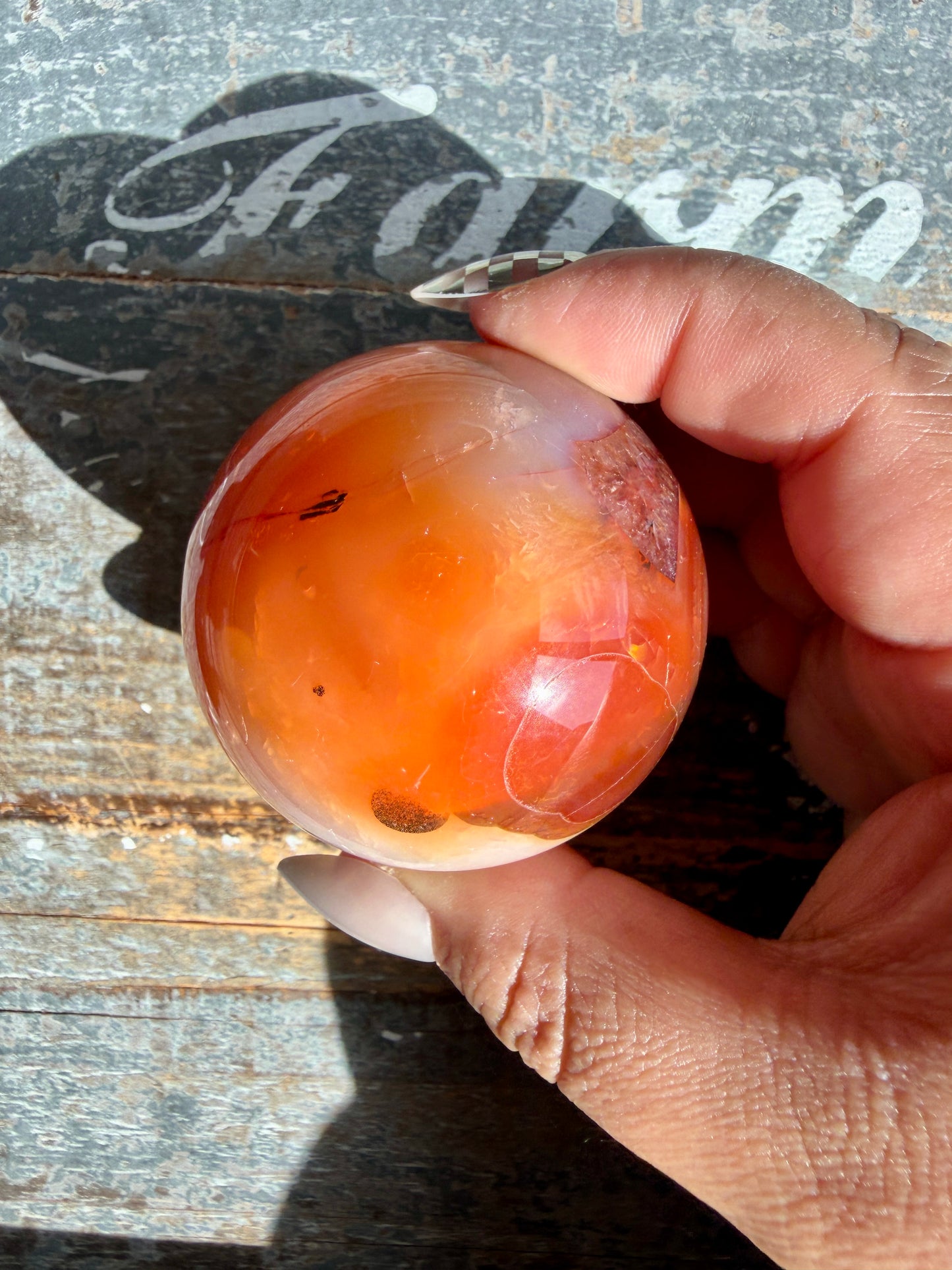 Gorgeous Carnelian/Orca Agate Sphere | Opt 39