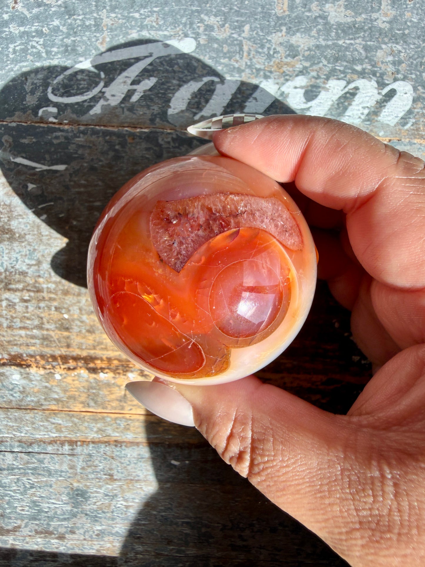 Gorgeous Carnelian/Orca Agate Sphere | Opt 39