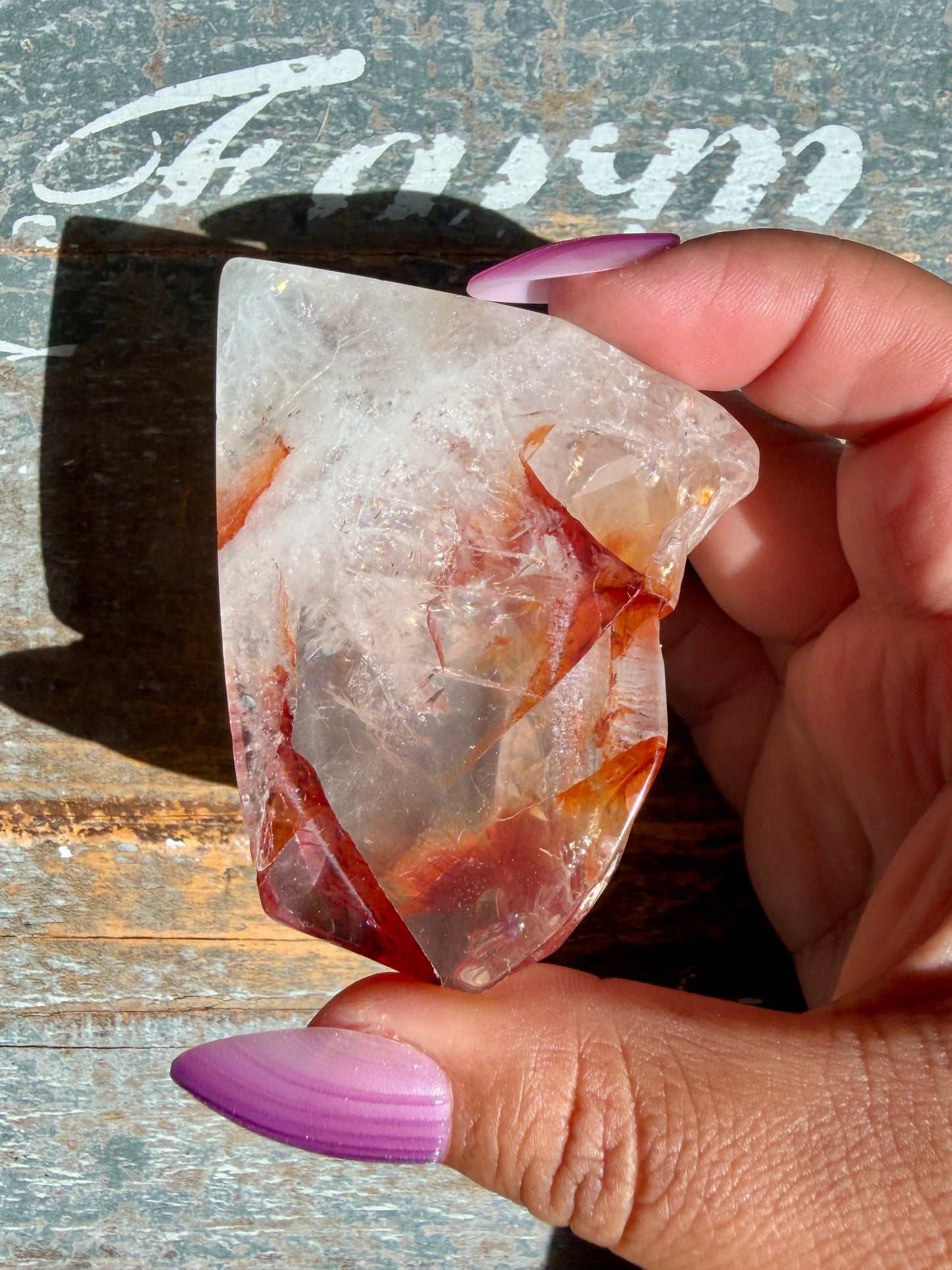 Gorgeous Fire Quartz Freeform Half Polish | Opt 19