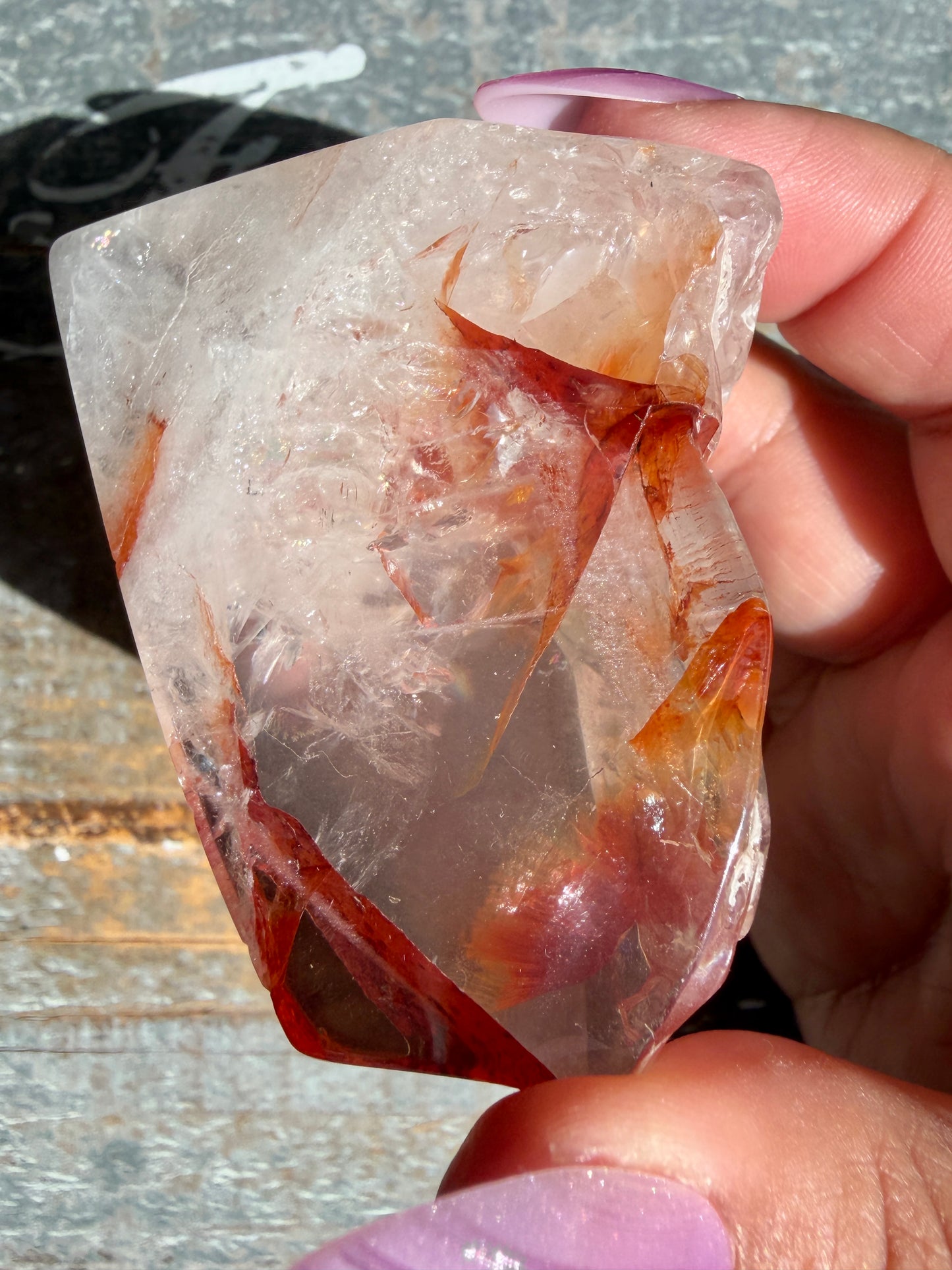 Gorgeous Fire Quartz Freeform Half Polish | Opt 19