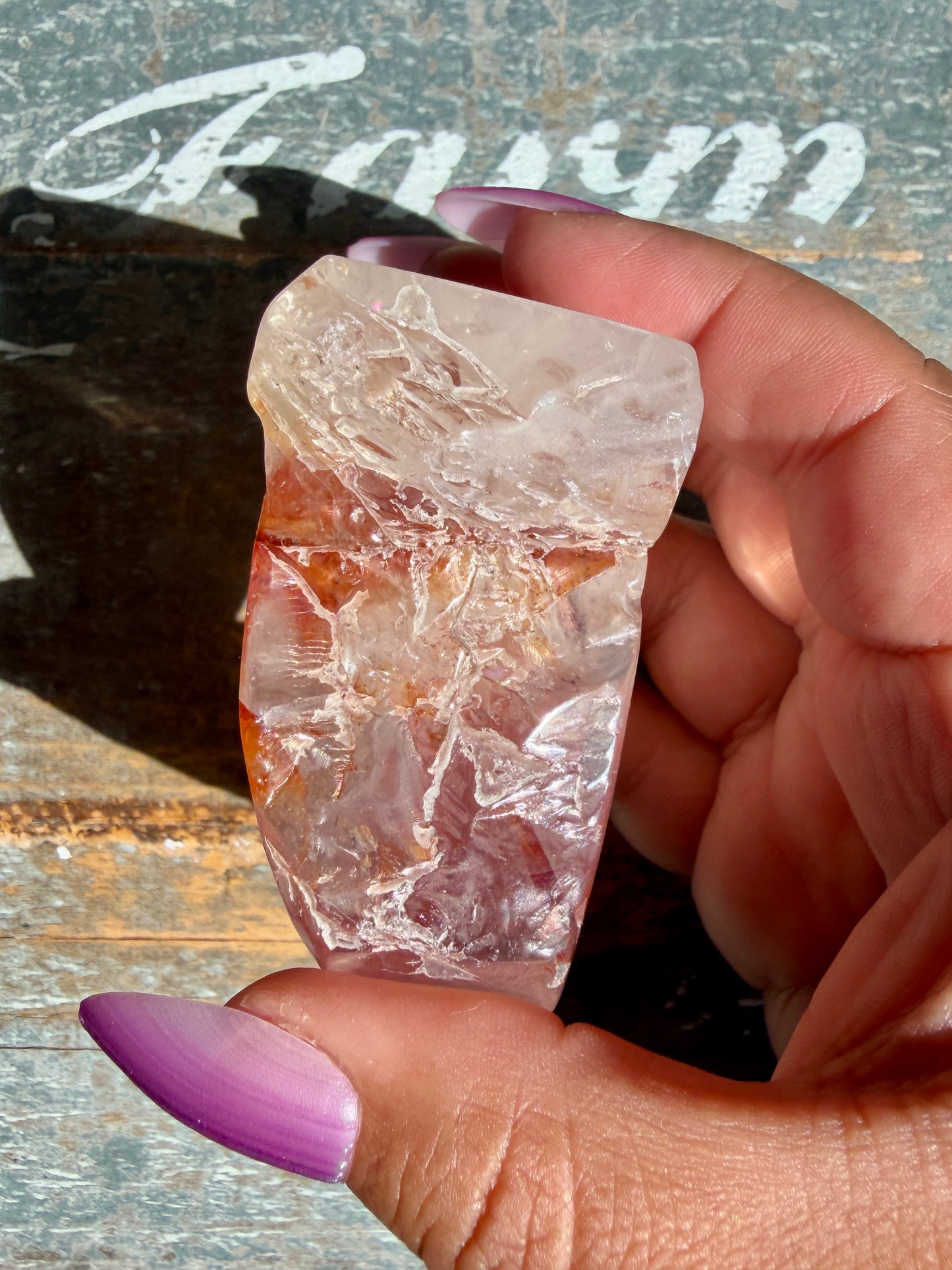 Gorgeous Fire Quartz Freeform Half Polish | Opt 19