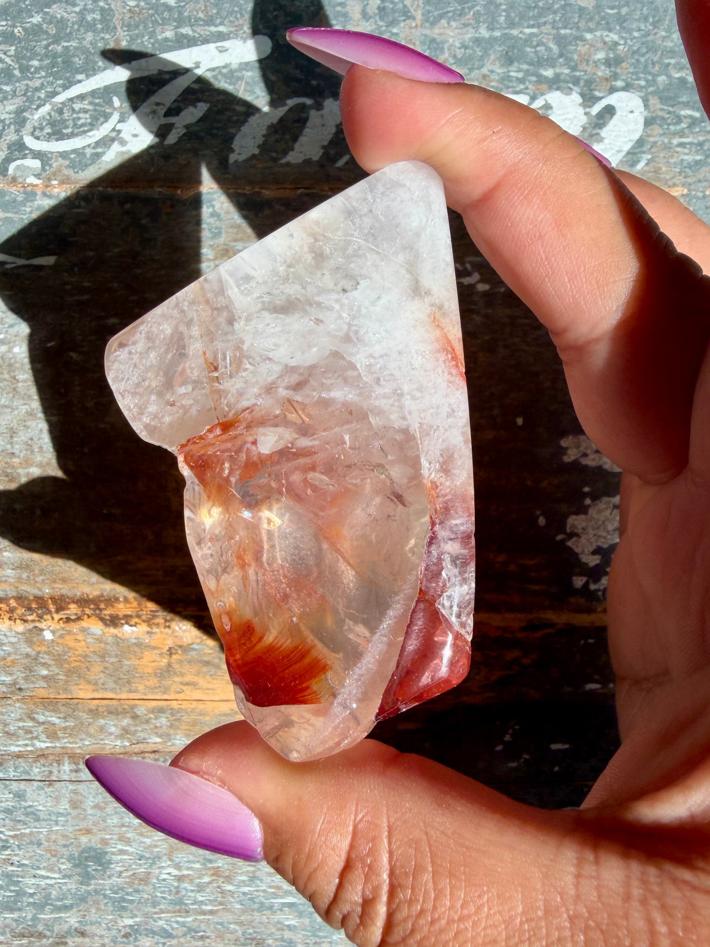 Gorgeous Fire Quartz Freeform Half Polish | Opt 19