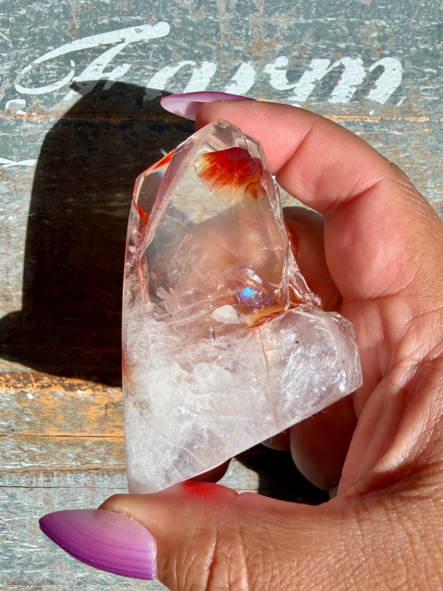 Gorgeous Fire Quartz Freeform Half Polish | Opt 19