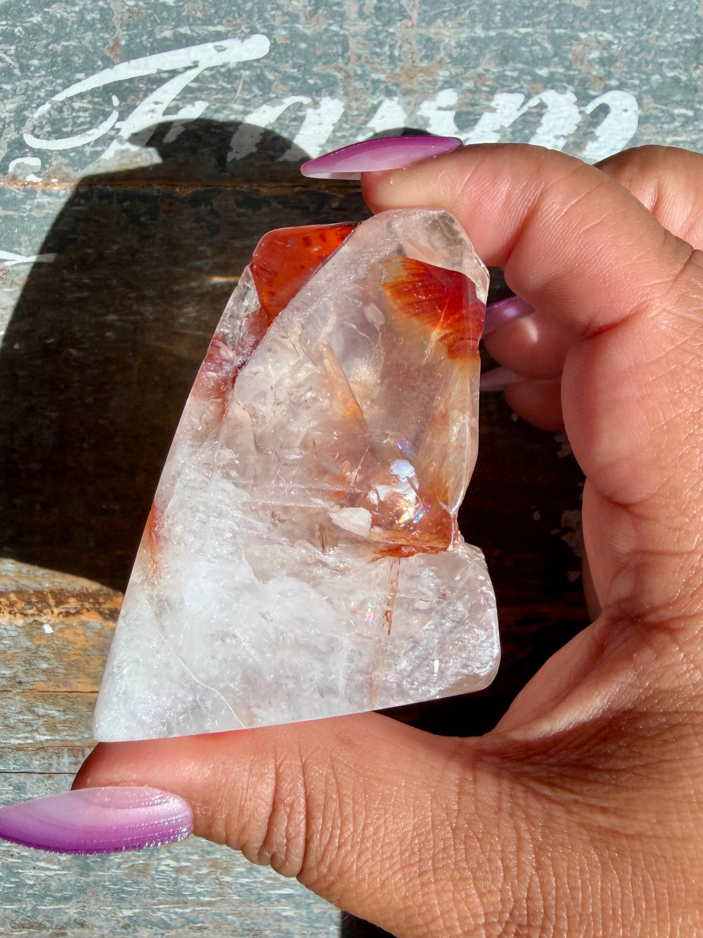 Gorgeous Fire Quartz Freeform Half Polish | Opt 19