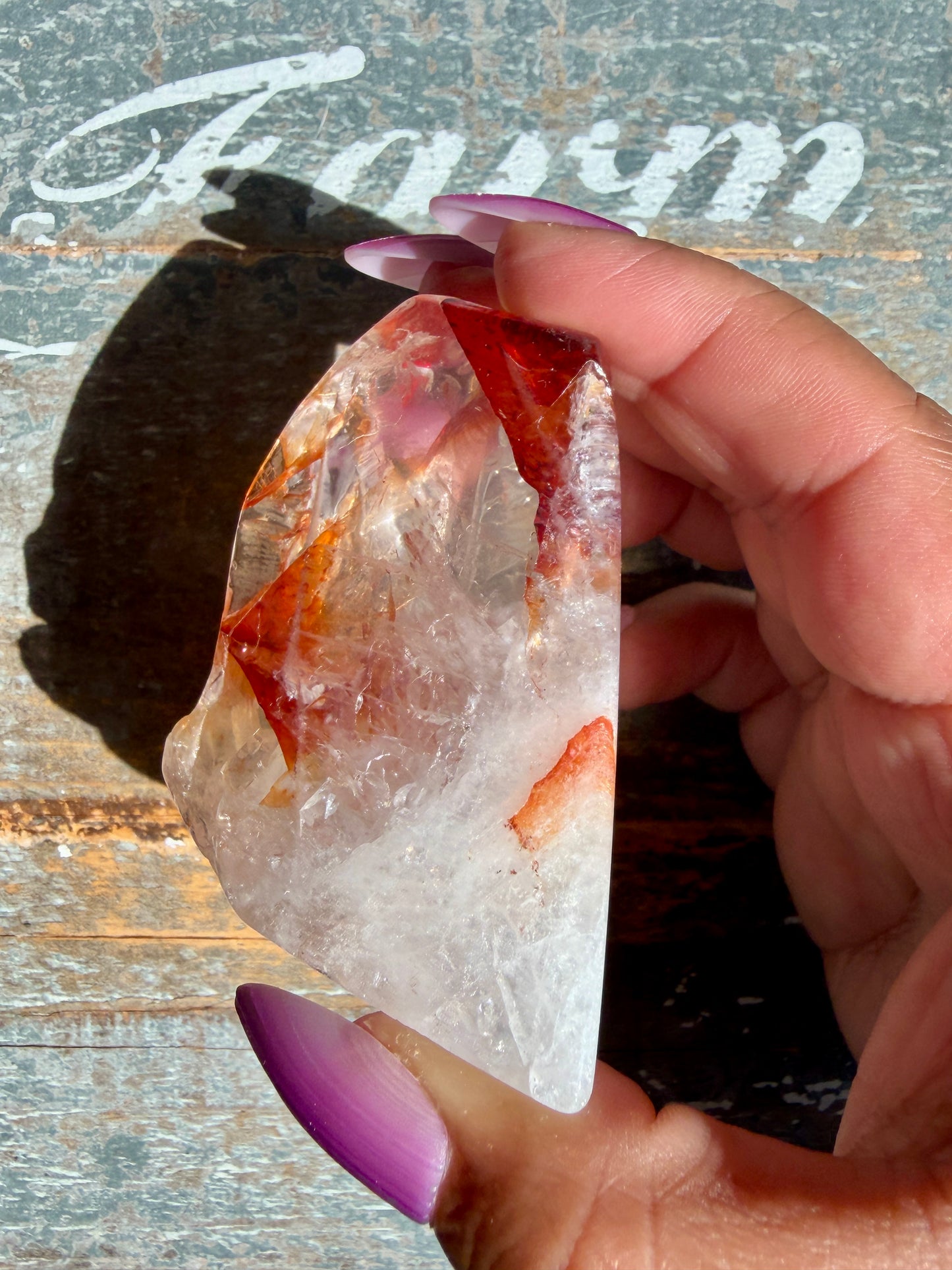 Gorgeous Fire Quartz Freeform Half Polish | Opt 19