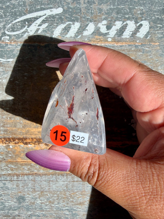Gorgeous Fire Quartz Freeform Half Polish | Opt 15