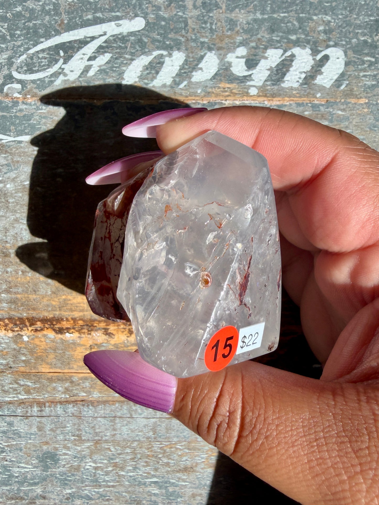 Gorgeous Fire Quartz Freeform Half Polish | Opt 15