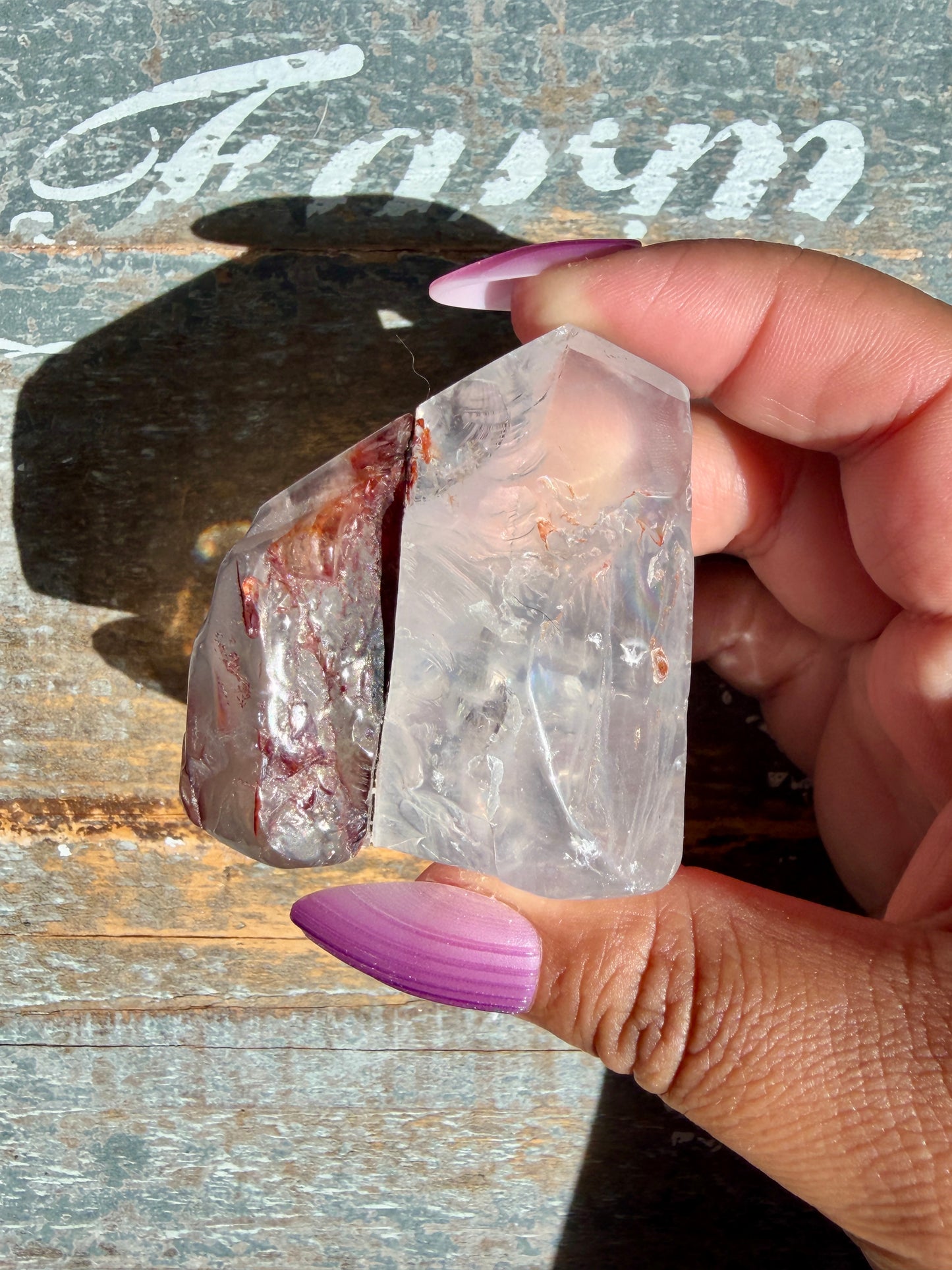 Gorgeous Fire Quartz Freeform Half Polish | Opt 15