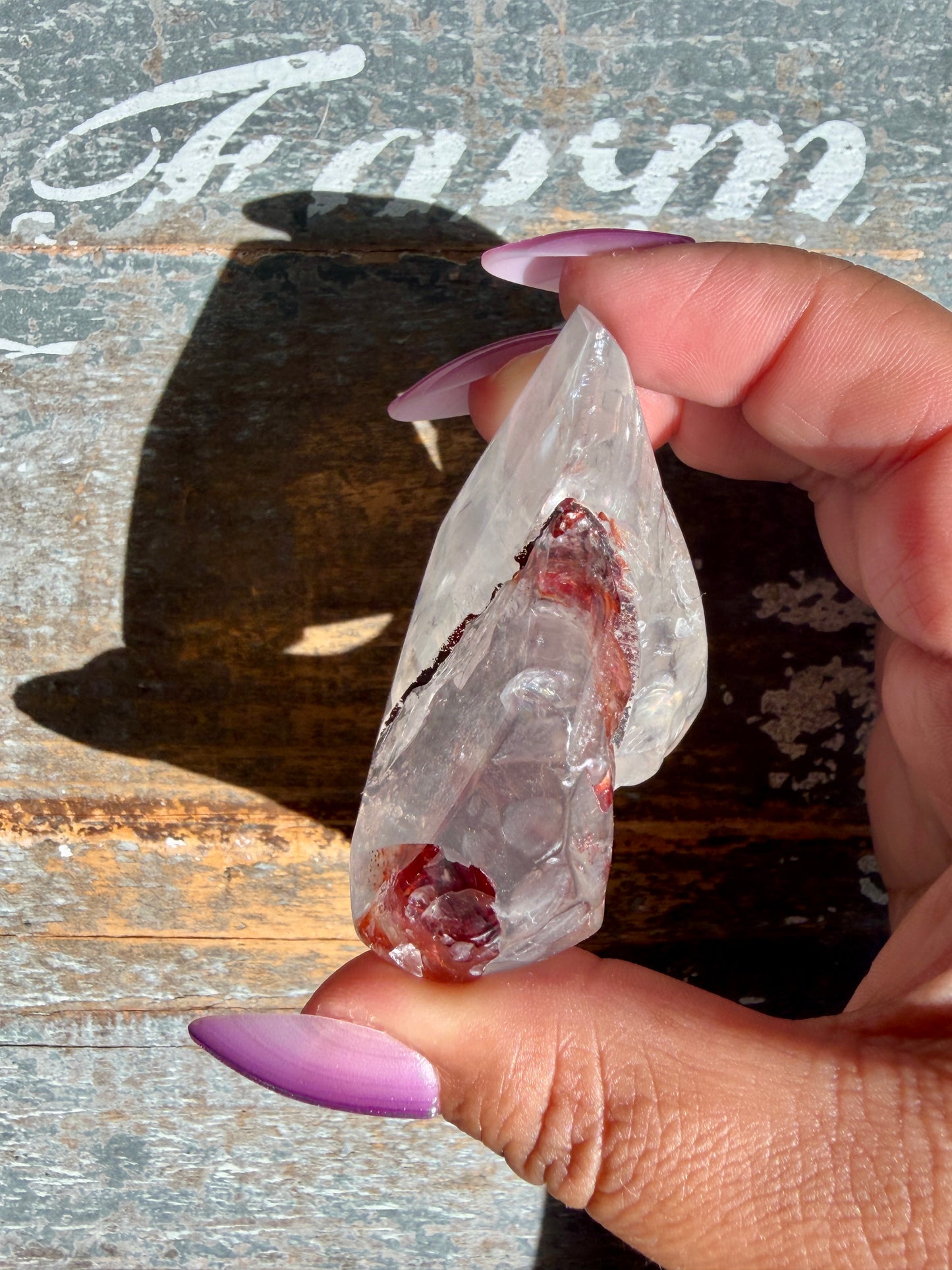 Gorgeous Fire Quartz Freeform Half Polish | Opt 15