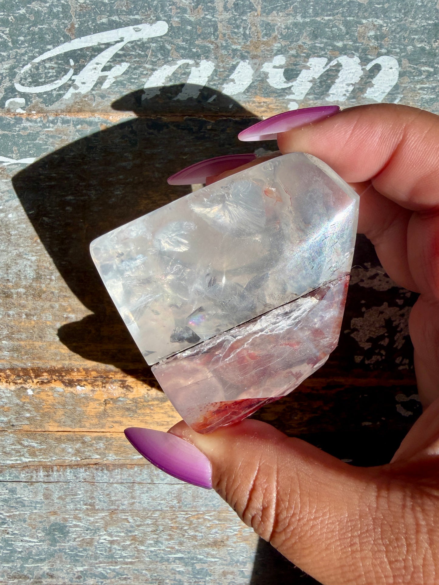 Gorgeous Fire Quartz Freeform Half Polish | Opt 15