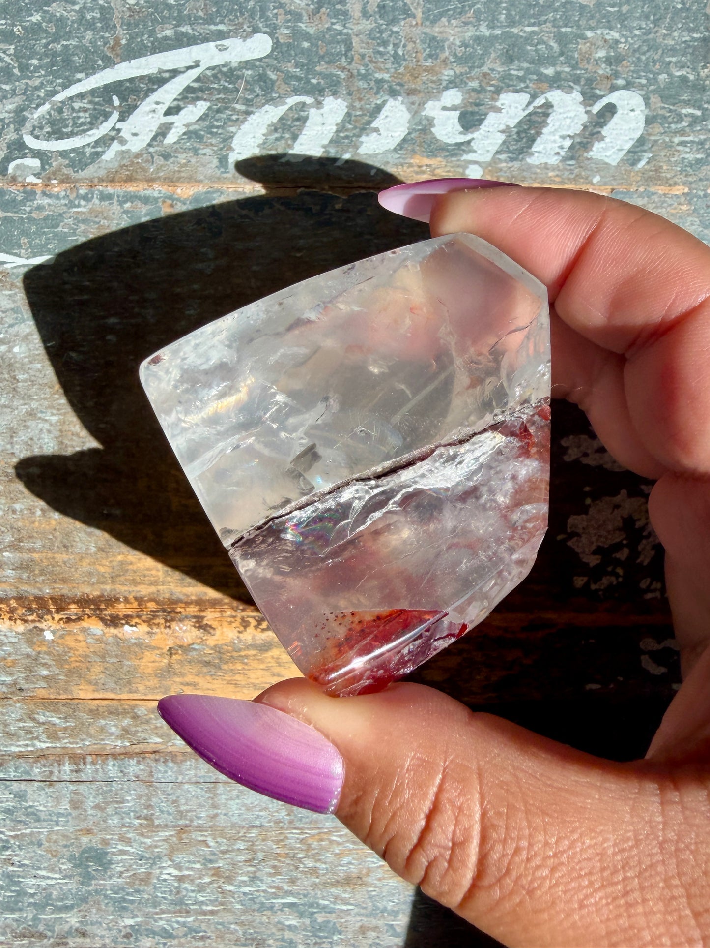 Gorgeous Fire Quartz Freeform Half Polish | Opt 15