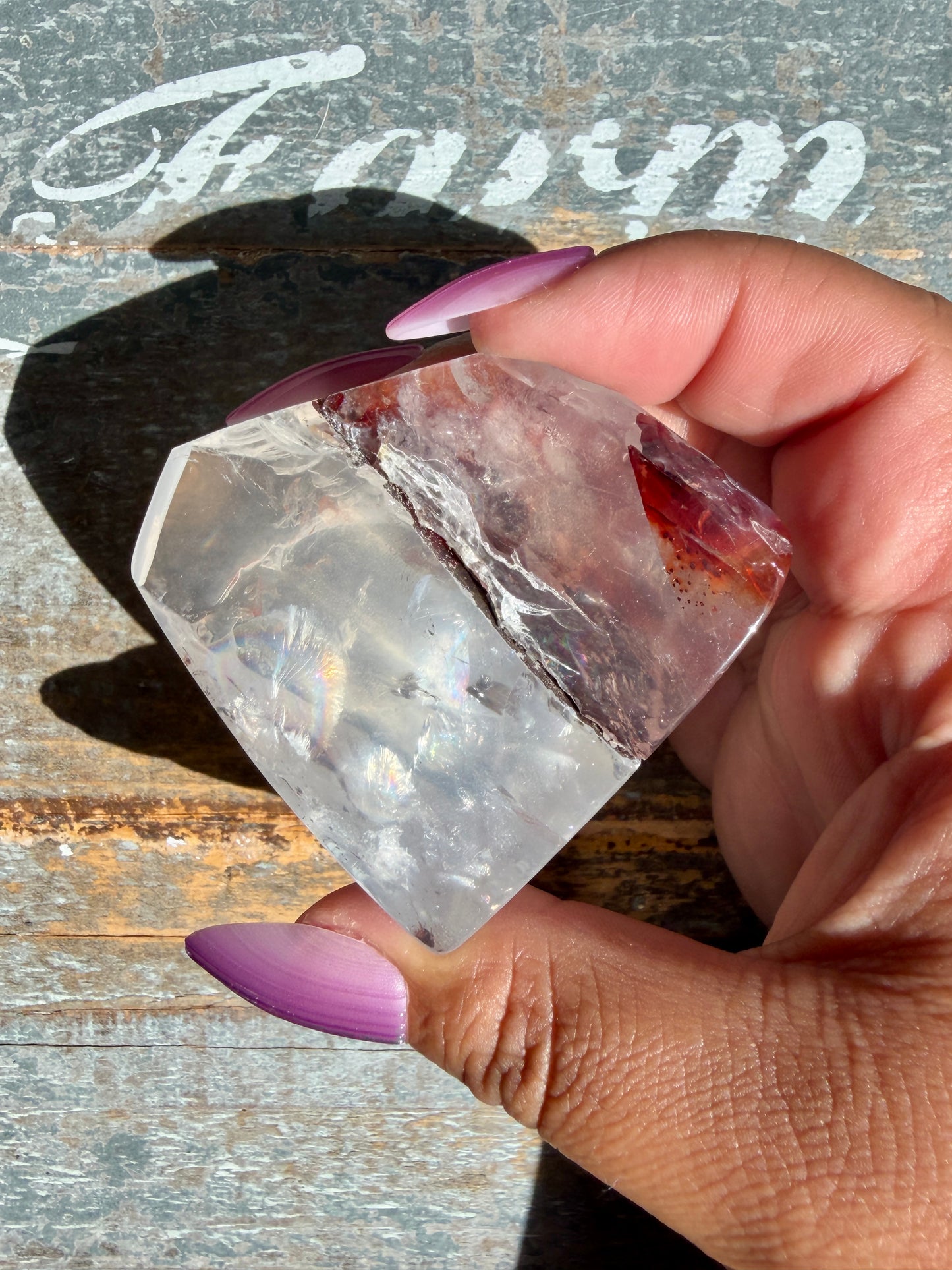 Gorgeous Fire Quartz Freeform Half Polish | Opt 15