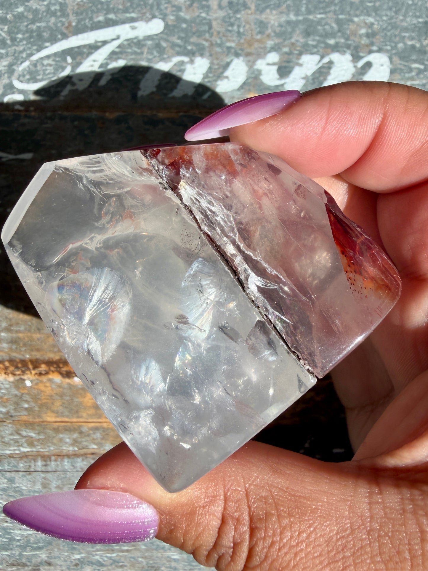Gorgeous Fire Quartz Freeform Half Polish | Opt 15